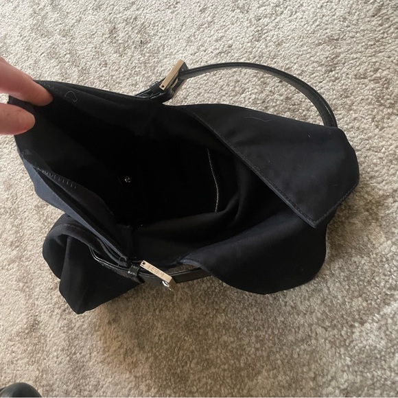💯 FENDI BAGUETTE Black Cloth Shoulder Bag - Picture 12 of 15
